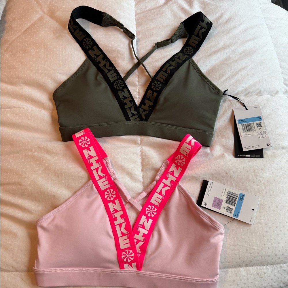 Nike Sports Bras - Olive and Pink Set